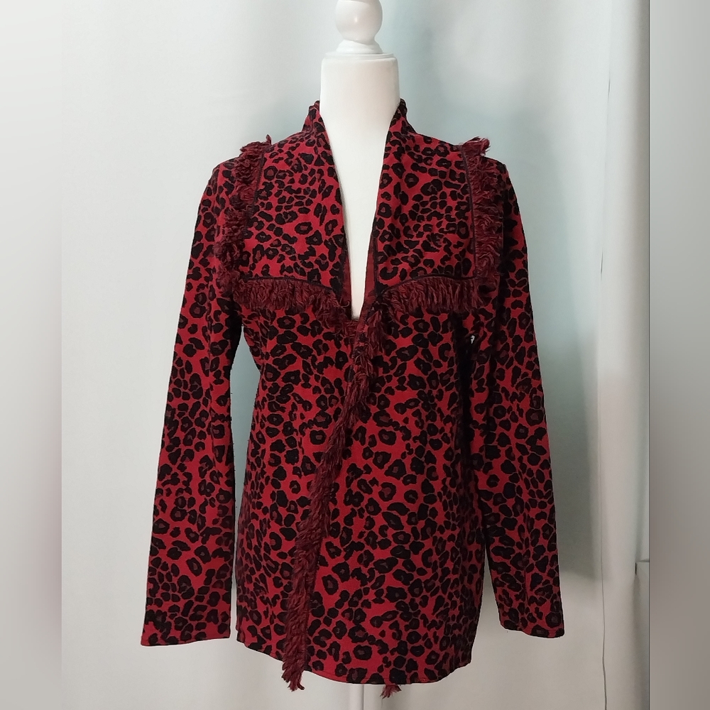 Red cheetah cardigan